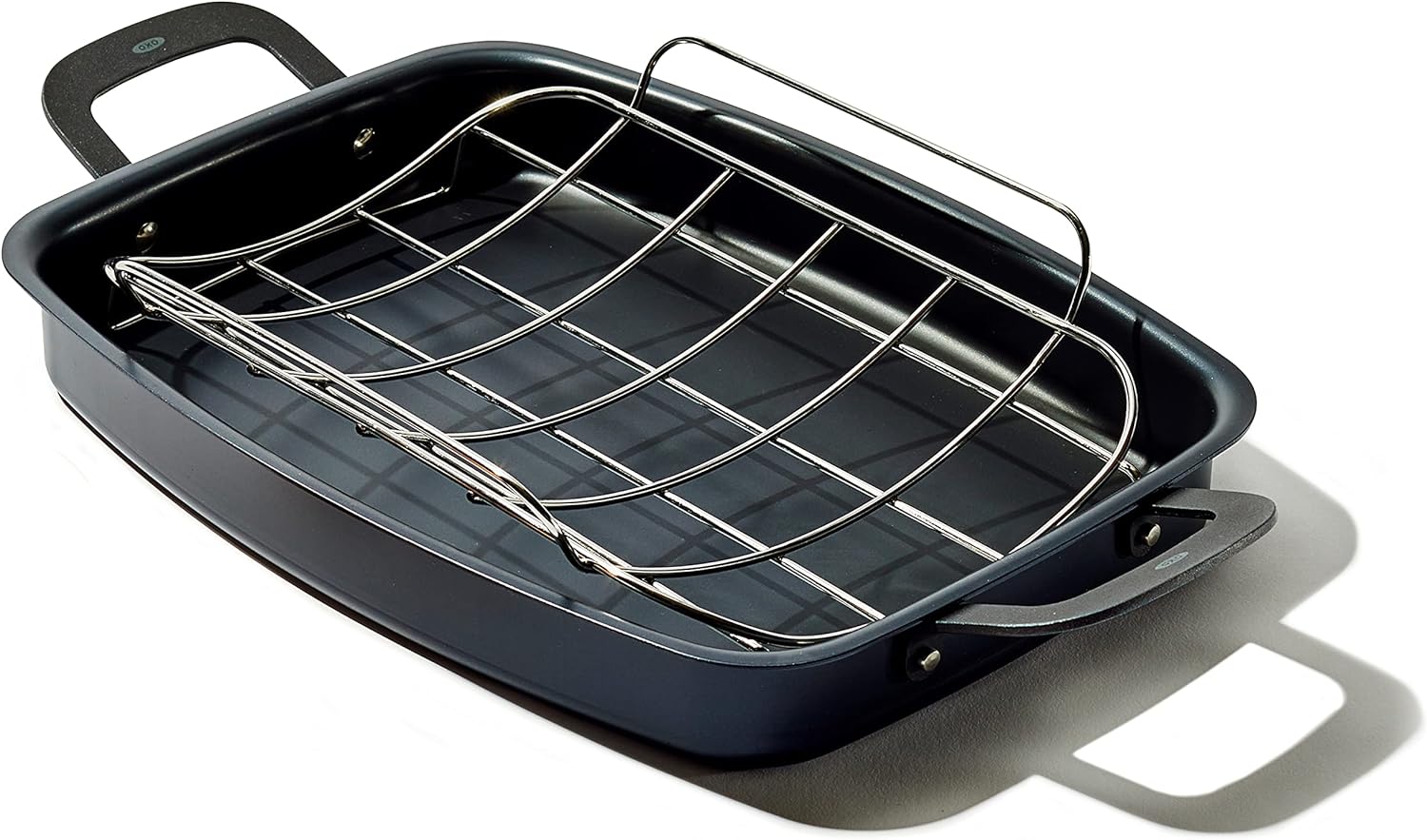 OXO Obsidian Pre-Seasoned Carbon Steel Induction Safe 12 Outdoor Frying Pan/Skillet with Silicone Sleeve, Black