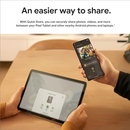 Google Pixel Tablet with Charging Speaker Dock - Android Tablet with 11-Inch Screen, Smart Home Controls, and Long-Lasting Battery - Porcelain/Porcelain - 128 GB