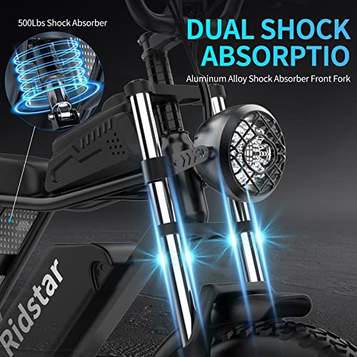 Electric Bike for Adults Q20, 2000/1500W, 37/30MPH,52V 40AH,48V/20AH E-Bike,30-180 Miles Electric Motorcycle, 20" Fat Tire Dirt Bike, UL2849 All Terrain for Mountains, Snow, Sand, Road