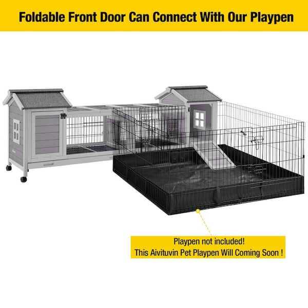 Aivituvin Wooden Large Rabbit House Indoor Rabbit House AIR68 - Pet Supplies online store