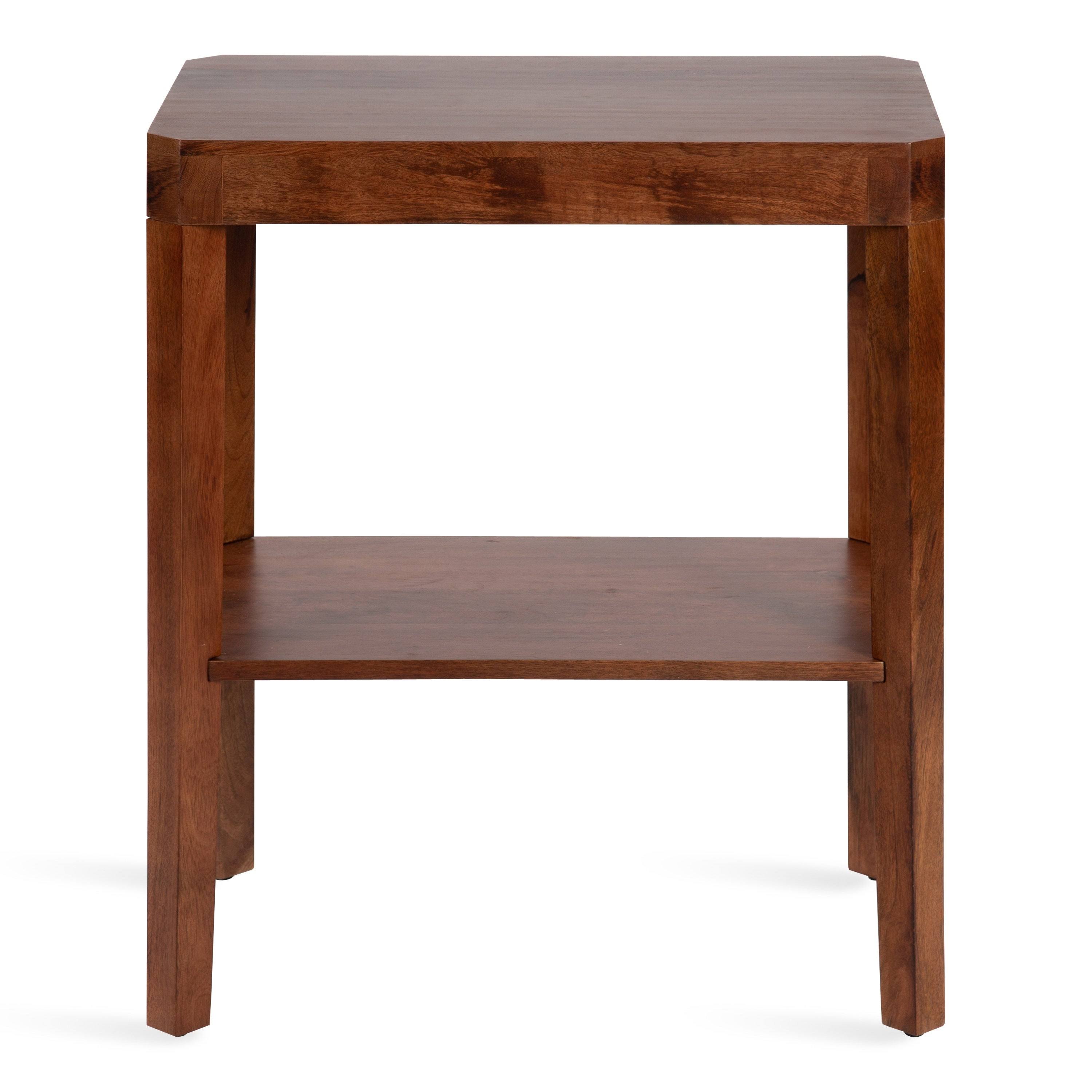 Kate and Laurel Talcott Wood Side Table - 22x14x26 - Walnut Brown