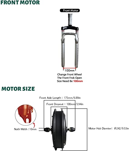 Electric Bike Conversion Kit 20"/24"/26"/27.5"/28"/29"/700C Front Wheel Electric Bike Conversion Kit,48V 1000W/1500W Electric Bicycle Motor Conversion Kit E-Bike Hub Motor with PAS System