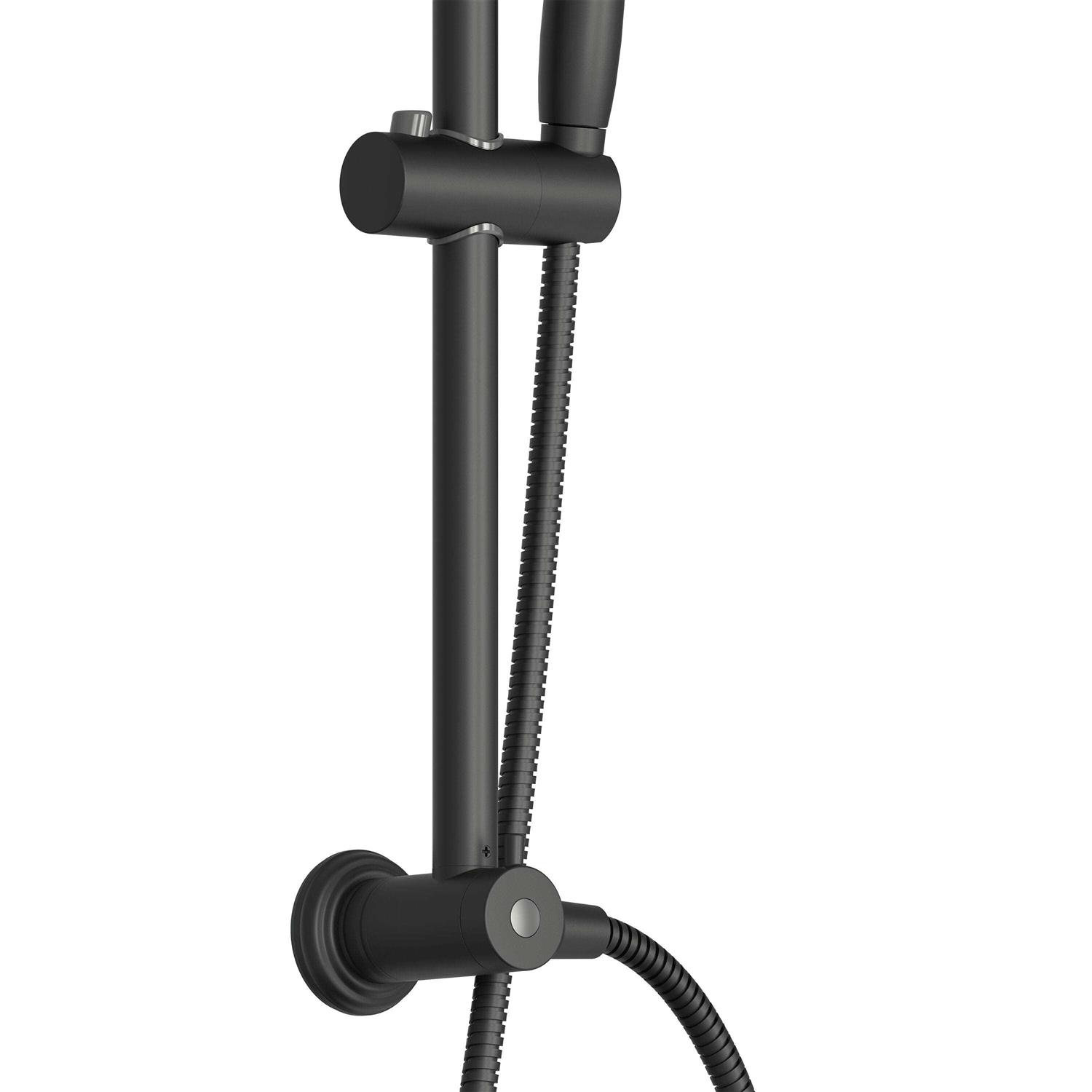 allen + roth Matte Black Shower Faucet Bar System with 2-way Diverter 58101-X607011 - Shop Hardware Tools Online Store