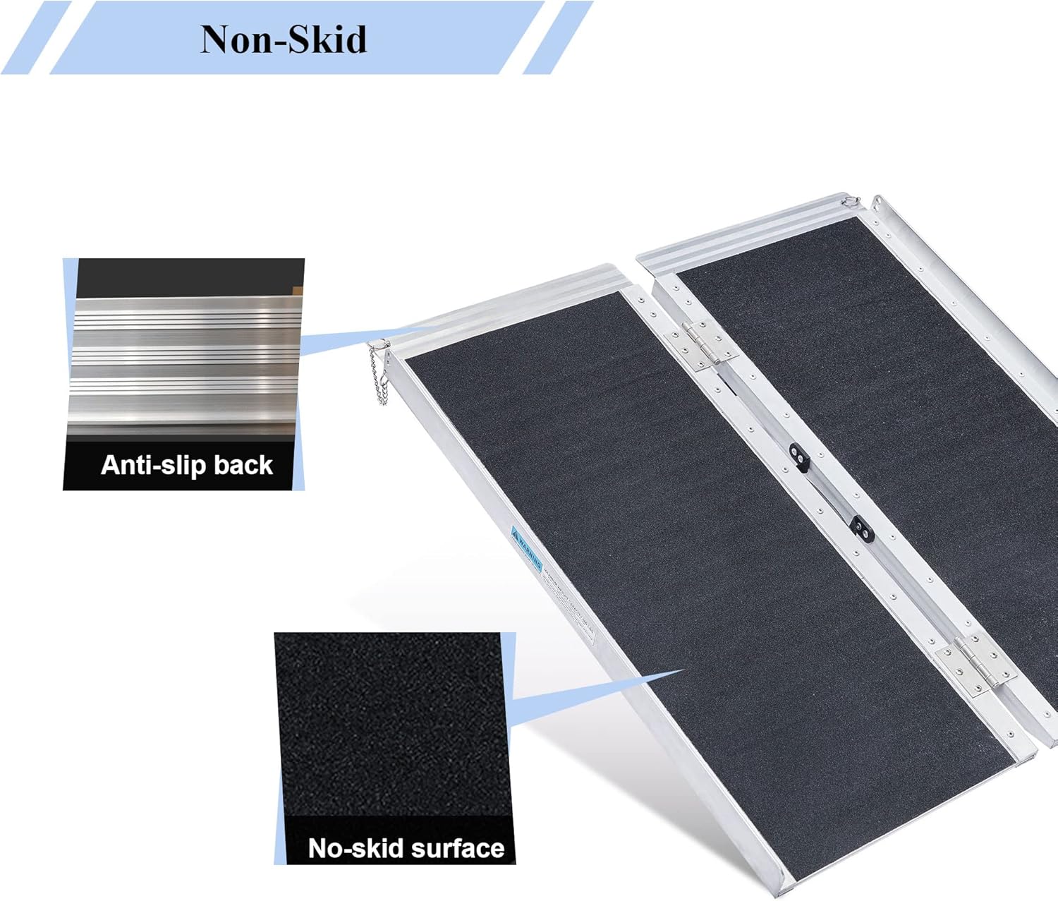 LEMNISCATE Wheelchair Ramp 6FT, Portable Wheelchair Ramp for Home, Lightweight Aluminum Ramp for Steps, Non-Skid Threshold Ramp for Doorways, Curbs, Foldable Mobility Scooter Ramp