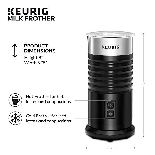 Keurig K-Supreme Gray Single Serve Coffee Maker Milk Frother for Hot and Cold Milk Foam