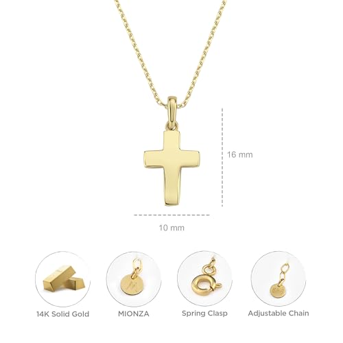 14K Solid Gold Cross Necklace for Women, Women’s Cross Necklace | Christian Necklace, Crucifix Necklace, Gift for Her