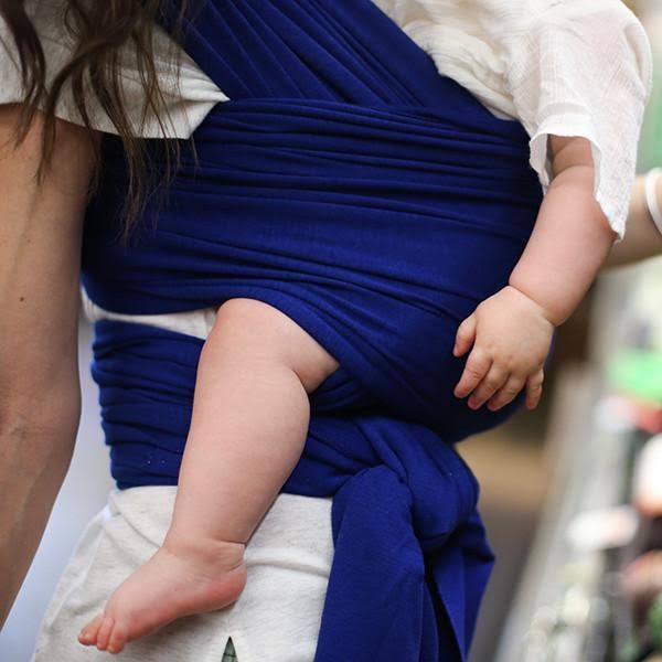 Boba Adjustable Wrap Baby Carrier in Grey Dark Blue