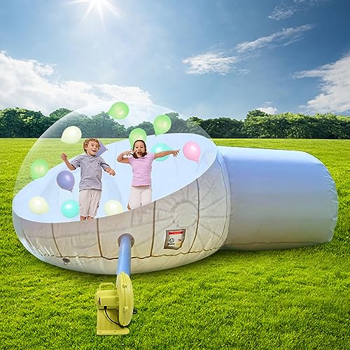 D-Ring Single Tunnel Inflatable Bubble Tent, Transparent Bubble House Sports Tent Instant Tent Shelter Outdoor Bubble Tent w/Blower for Indoor/Outdoor Family Backyard Camping, 3-5 Adults Tent