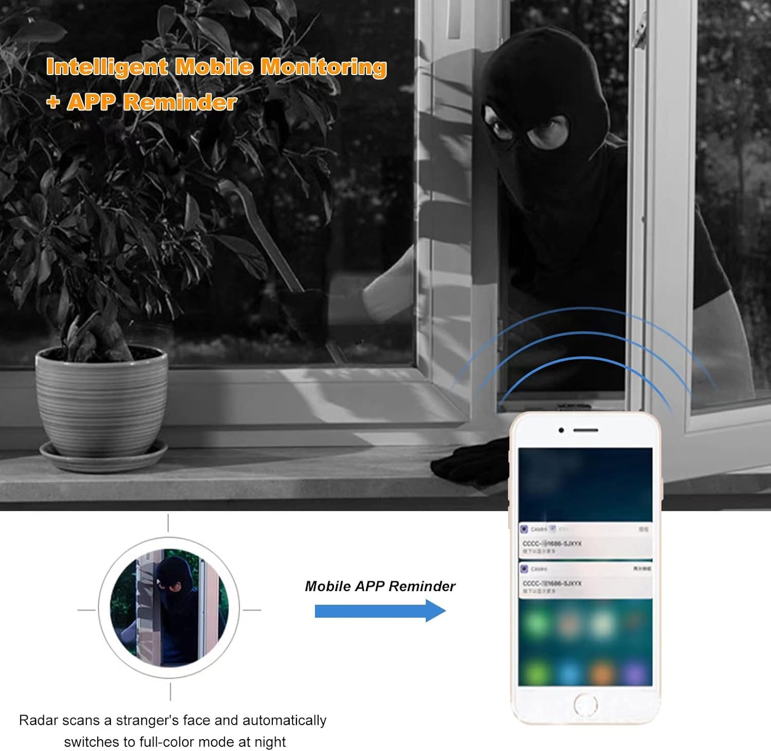 Light Bulb Camera, 360 Degree Panoramic Wireless Security IP Camera, HD 1080P WiFi Camera, with Night Vision IR Motion Detection Night Vision Two-Way Communication, for Baby/Elder/Pet Pack of 2