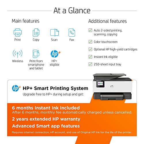 HP OfficeJet Pro 9015e Wireless Color All-in-One Printer with 6 Months Free Ink, Gray (1G5L3A) (Renewed Premium)