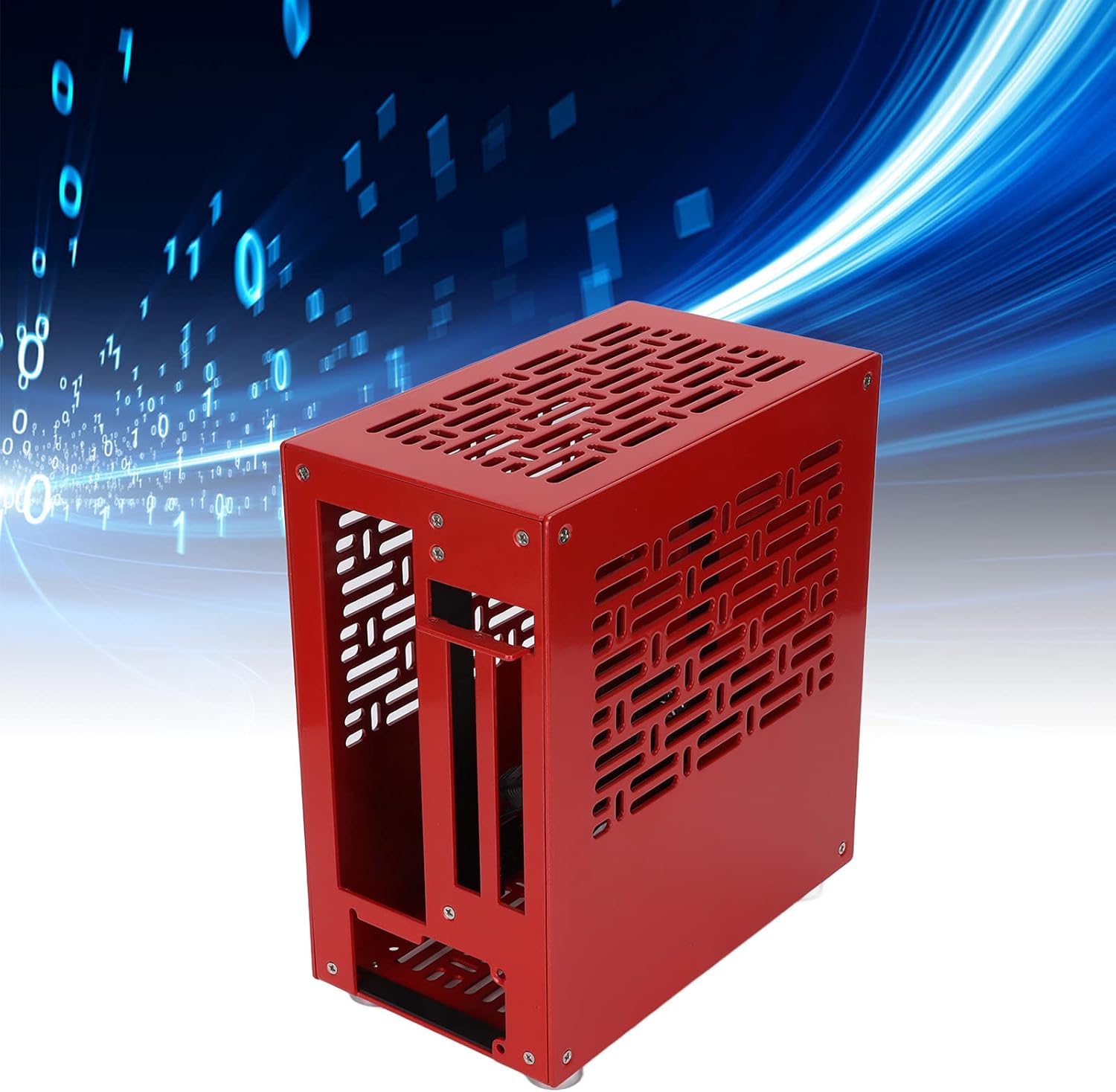 Yoidesu Computer Case, HTPC ITX Computer Gaming PC Case Mini Aluminum Computer Chassis Mini Tower Gaming Case for Game Office