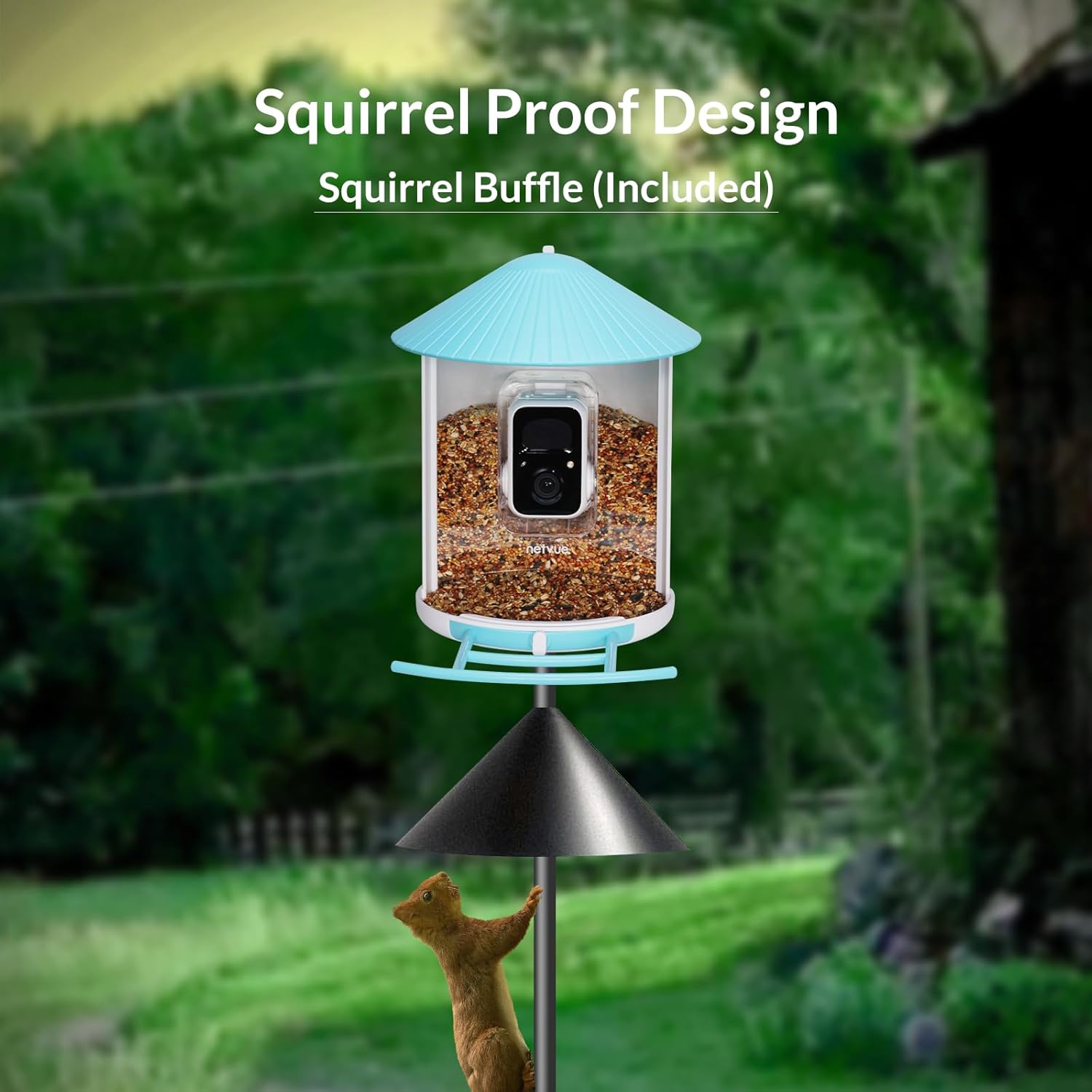 NETVUE Smart Bird Feeder with Camera, Auto Capture Bird Video & Notify, Battery Powered Wireless Outdoor Bird Watching Camera, Ideal Gift for Bird Lover