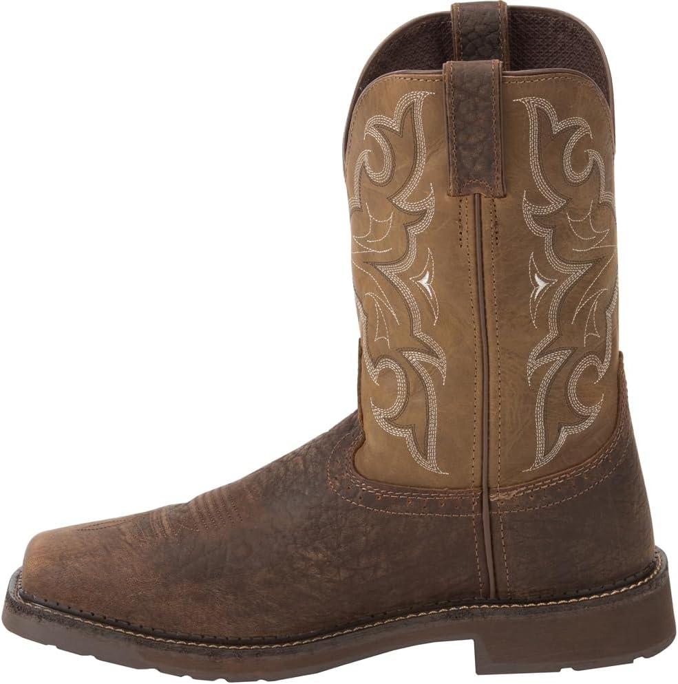 Justin Men's Amarillo Cactus Western Work Boot Steel Toe Brown 8 D(M) US