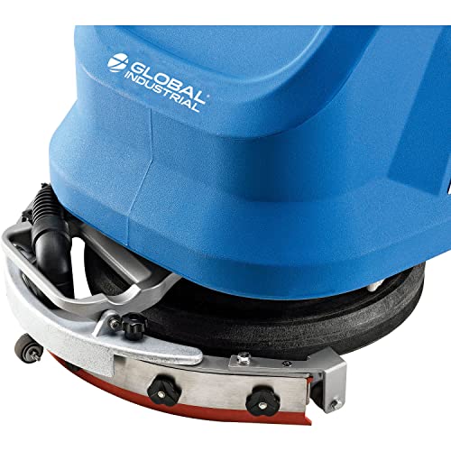Global Industrial Commercial Electric Walk-Behind Auto Floor Scrubber, 13" Cleaning Path, 75'L Power Cord, Foldable Handle, For Industrial and Commercial Use