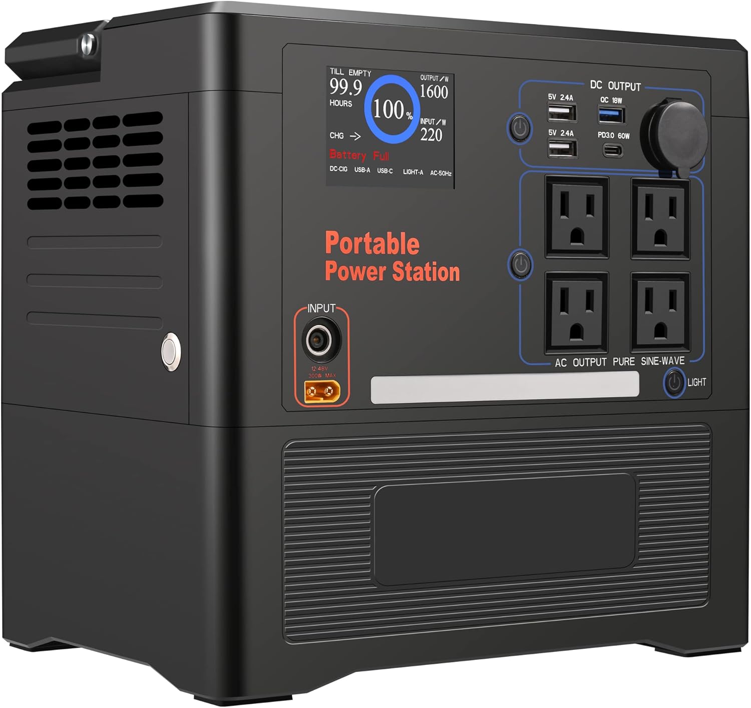 sevkumz Portable Power Station, 240Wh Backup LiFePO4 Battery, 110V/200W Pure Sine Wave AC Outlet, Solar Generator (Solar Panel Not Included) for Outdoors Camping Travel Hunting Emergency