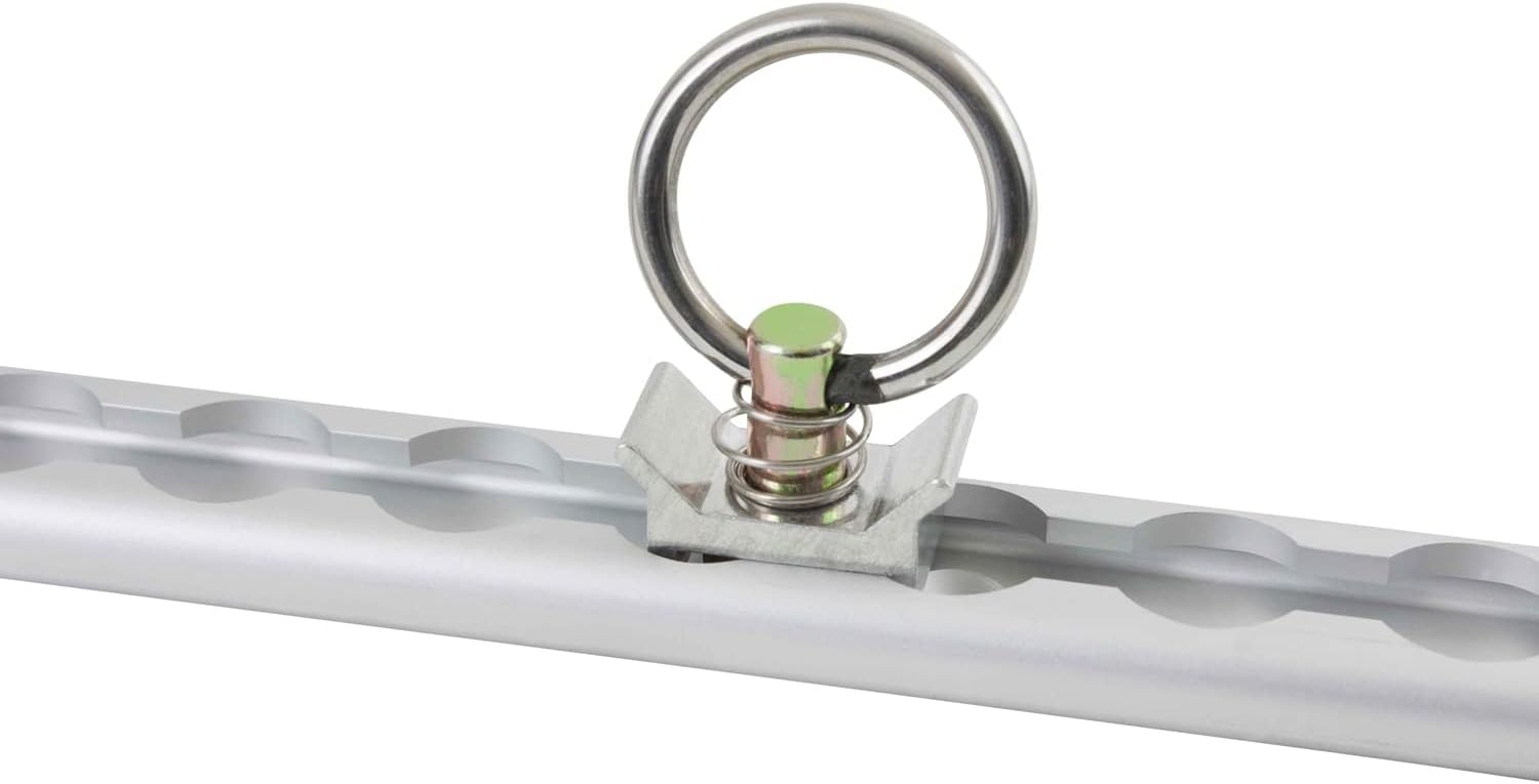 Mytee Products Heavy Duty Aluminum 4ft L-Track (4 Pcs) w/L-Track Stud Stainless Steel Ring (16 Pcs) Tie Down System for Enclosed Trailers and Cargo Vans