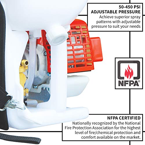 Tomahawk 5 Gallon Gas Power Backpack Sprayer 435 Pressure for Insecticide Fertilizer Bugs Weeds Mosquitoes and Ticks with Mist Attachment