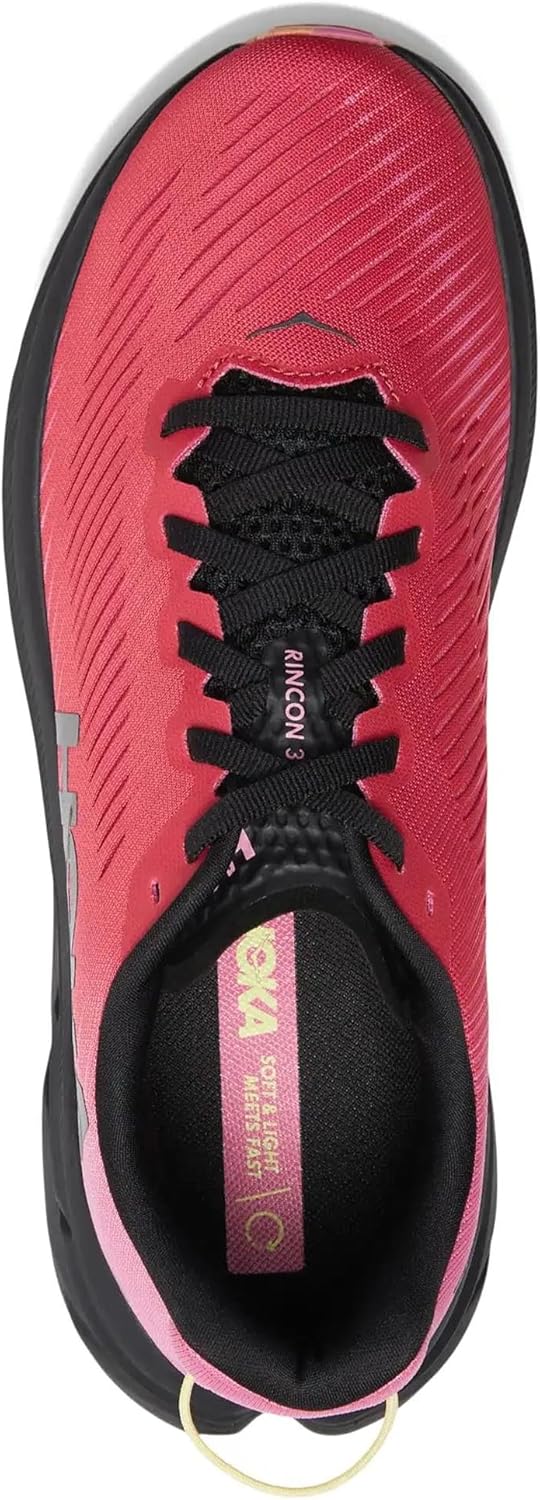 HOKA ONE ONE Womens Rincon 3 Running Shoes (Raspberry/Strawberry, US Footwear Size System, Adult, Women, Numeric, Medium, 9.5)