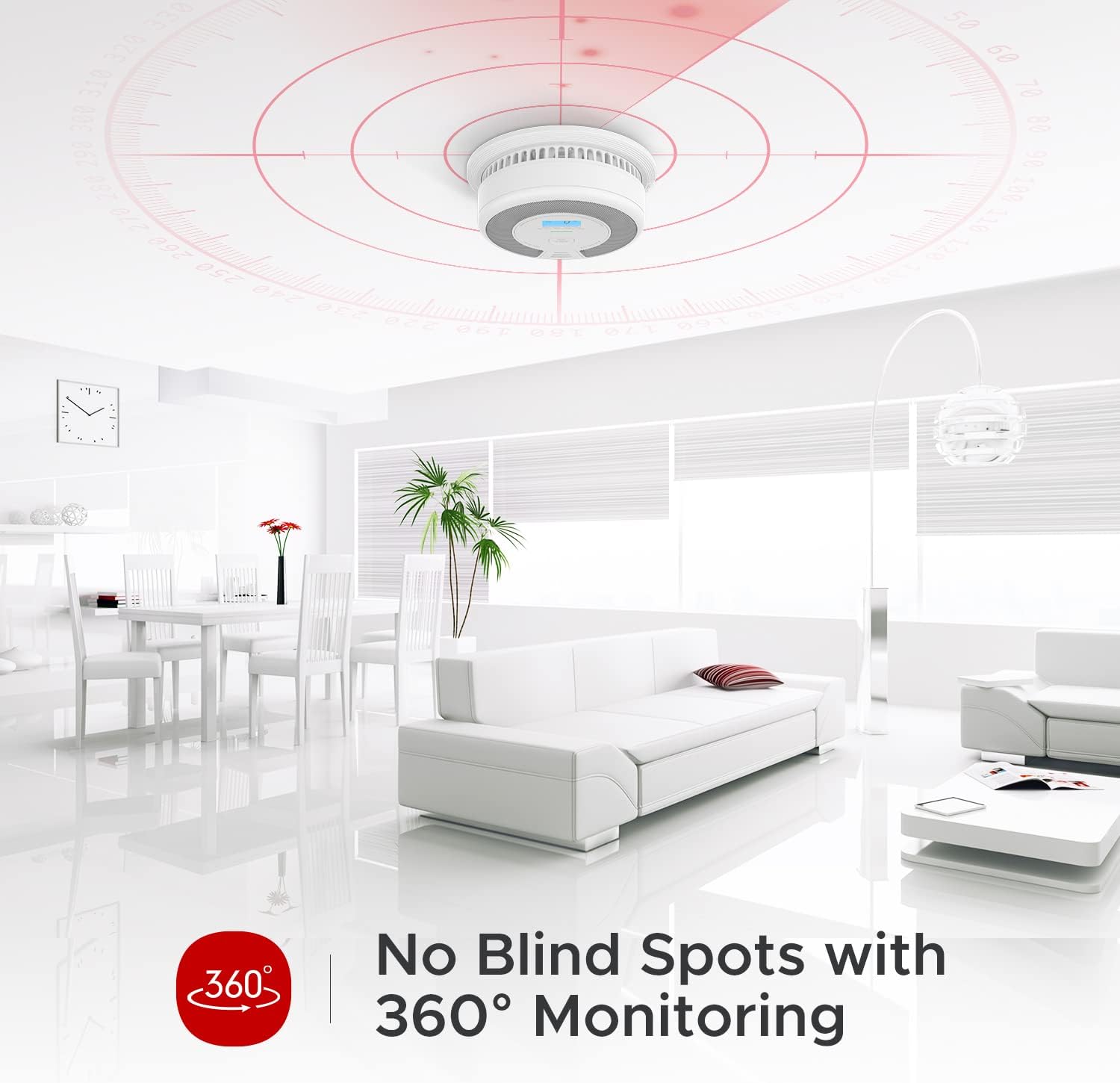 X-Sense 10-Year Battery Combination Smoke Carbon Monoxide Alarm Detector with Large LCD Display