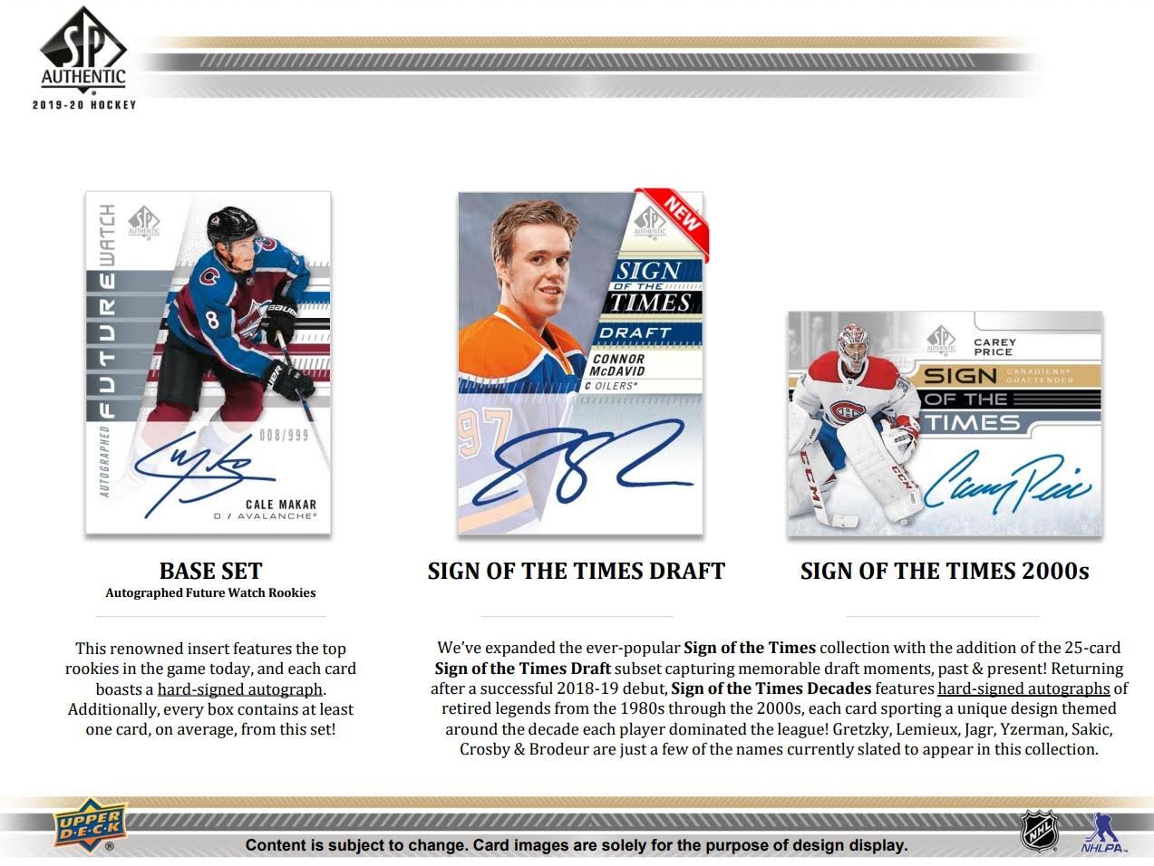 2019-20 Upper Deck SP Authentic Hockey Hobby Box