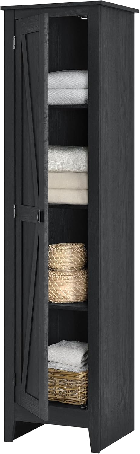 Systembuild Evolution Farmington 18" Wide Storage Cabinet in Black Oak