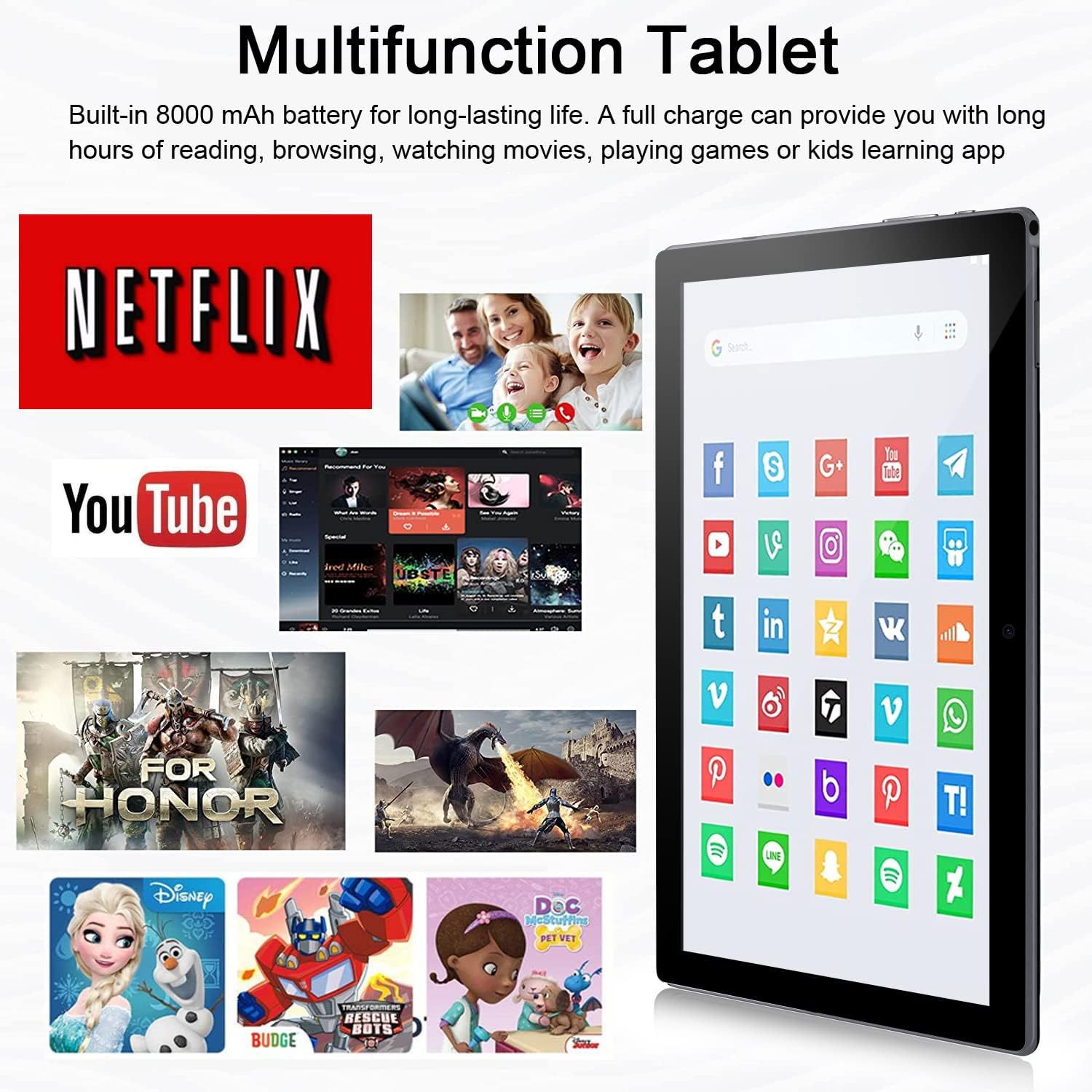 10 inch Tablet, Android 11.0 Tablet, 4GB RAM 64GB ROM Octa-Core Processor, Android Tablet with Dual Camera, 5G & 2.4G WiFi, Bluetooth, HD Touch Screen, Google GMS Certified.