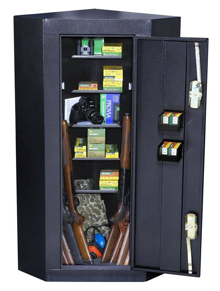 Homak Hs30136010 10-Gun Corner Steel Cabinet - Black