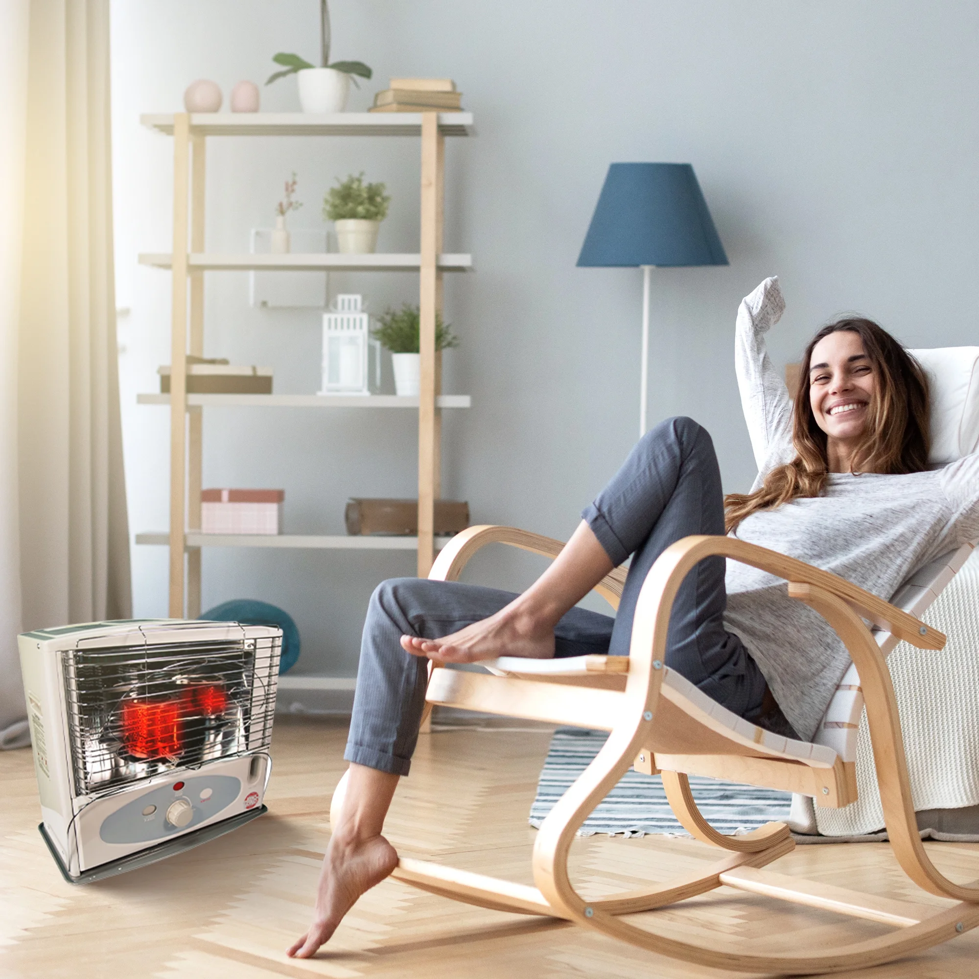 Kero World 10,000 BTU Kerosene Wick Heater with Sure-Seat Chimney System