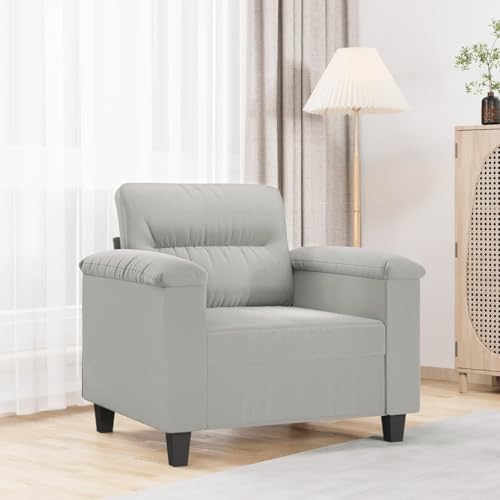 Sofa Chair Light Gray 23.6" Microfiber Fabric,Versatile Sofa Chair: Comfort, Style, and Durability for Your Home Sofas & Couches for Living Room