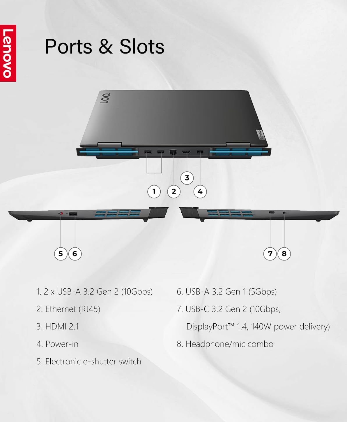 Lenovo LOQ 15.6" Gaming Laptop, 144Hz IPS, Intel Core i5-13420H (4.60GHz), 32GB RAM 2TB Storage, NVIDIA GeForce RTX 3050 Laptop GPU, Backlit KB, Win11, Storm Grey, W/GaLiMu