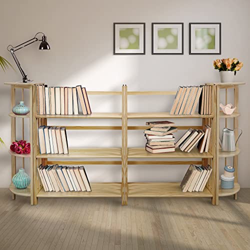 Casual Home 3 Shelf Folding Bookcase, 27.5" Wide, Espresso 3-Shelf Folding Bookcase (14" Wide)-Walnut
