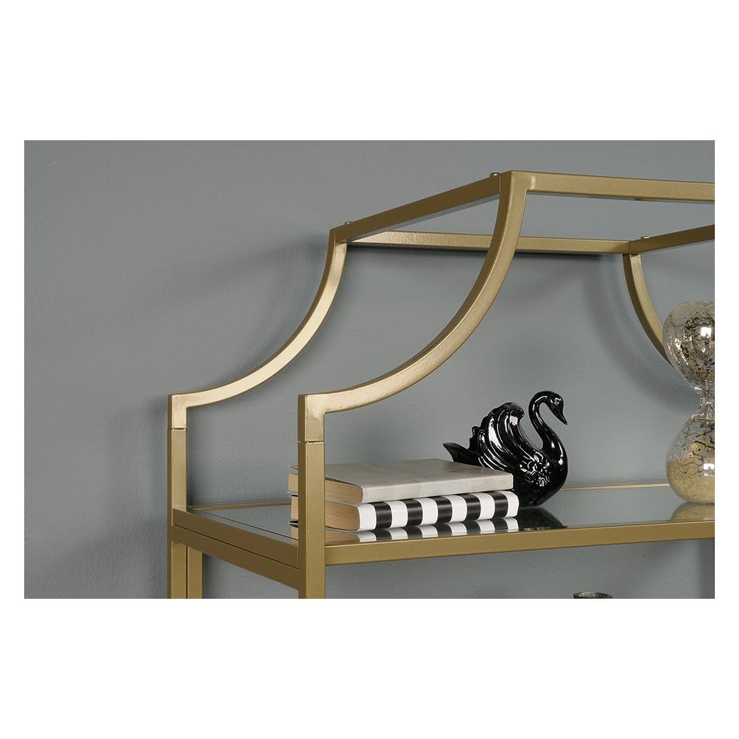 Sauder International Lux 5 Shelf Bookcase, Satin Gold