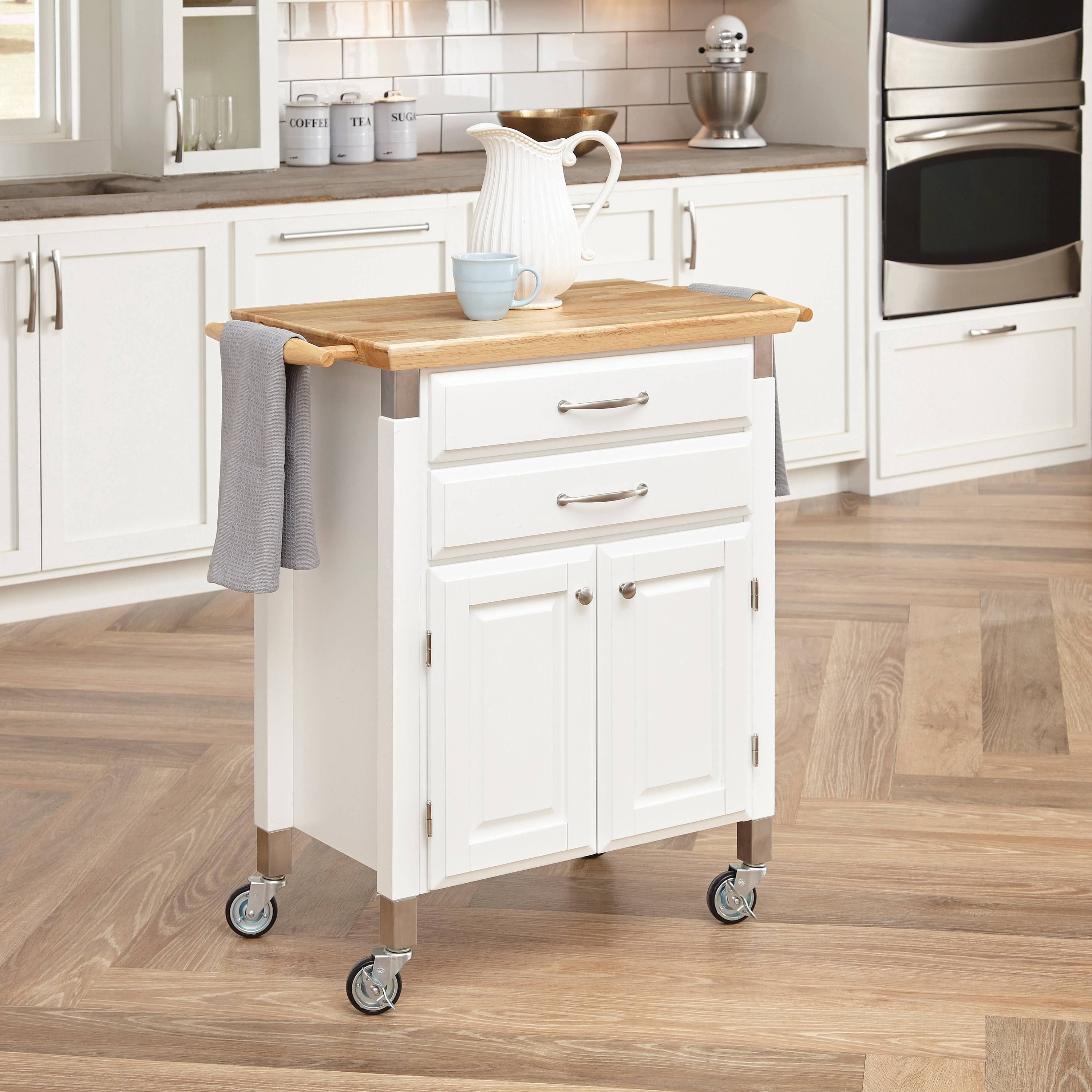 Home Styles Prep and Serve Kitchen Cart, White