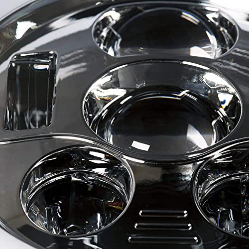 Eagle Lights 8700CG3H 7" LED Headlight Kit with White Halo Ring for Harley Davidson and Indian Motorcycles - Generation III/Chrome Halo Kit/Parent