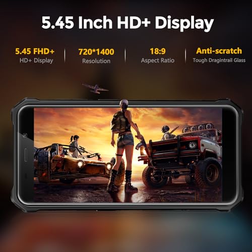 FOSSIBOT F101 Pro Rugged Smartphone Unlocked, Dual Screen 10600mAh Battery 15+128GB Storage MTK8788 Octa-cora Processor 24MP+8MP+5MP Camera 5.45” HD+ Screen Android 13 IP68/IP69K 4G Dual SIM NFC OTG