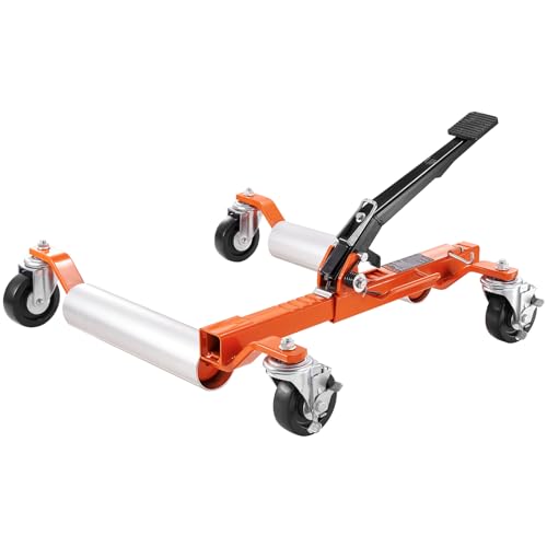 VEVOR Wheel Dolly, 1 Piece Wheel Dolly Car Skate, Heavy Duty Vehicle Positioning with Ratcheting Foot Pedal, Ratchet Type Tire Skate Tire Jack for Car Truck RV Trailer, 1500 LBS