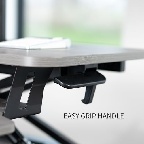 VIVO Height Adjustable 32 inch Standing Desk Converter with Dual 13 to 30 inch Monitor Stand, Sit Stand Monitor Mount and Desk Riser, White, DESK-V000K-M2W