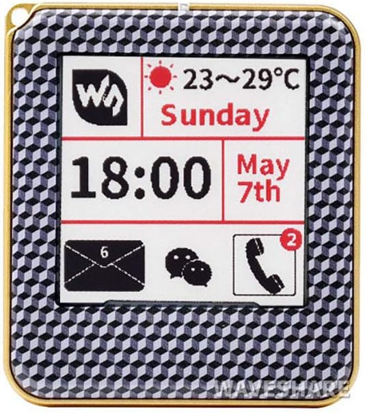 1.54inch Passive NFC-Powered e-Paper, No Battery, Wireless Powering & Data Transfer Red/Black/White Three-Color Displaying 170&deg; Viewing Angle e-Ink Display