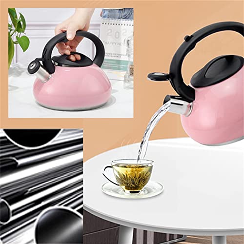 Whistling Tea Kettle for Stovetop, Stainless Steel Tea Pot with Boils Faster Bottom Whistle Kettles,Gas Stove Top Modern Teapot Pot