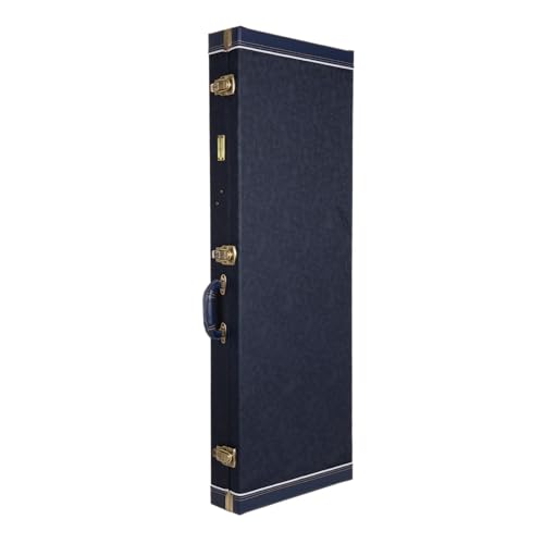 Crossrock Relief Series 335 Guitar Case for ES-335 & Semi-Hollow Electric Guitars | Carved Smoke Blue Finish, Monochrome Blue Velvet Interior, Lock – Premium Wooden Hardshell
