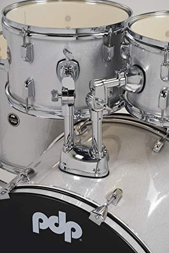 Pacific Drums Center Stage Complete Drumkit, 5 Drum Set, Iridescent Black Sparkle, 7x10, 8x12, 14x16 Floor, 16x22 Kick, 5x14 Snare (PDCE2215KTIB)