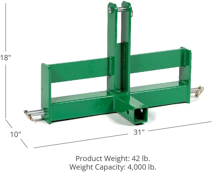 Titan Tractor Drawbar with Suitcase Weight Brackets | 2 Receiver | CAT 1 3-Pt