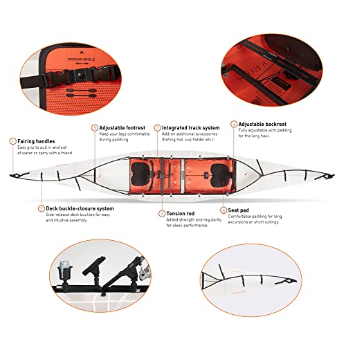 Oru Kayak Foldable Kayak Haven TT | for 1 or 2 People - Stable, Durable, Lightweight - Lake and River Kayaks - Beginner, Intermediate - Size (unfolded)