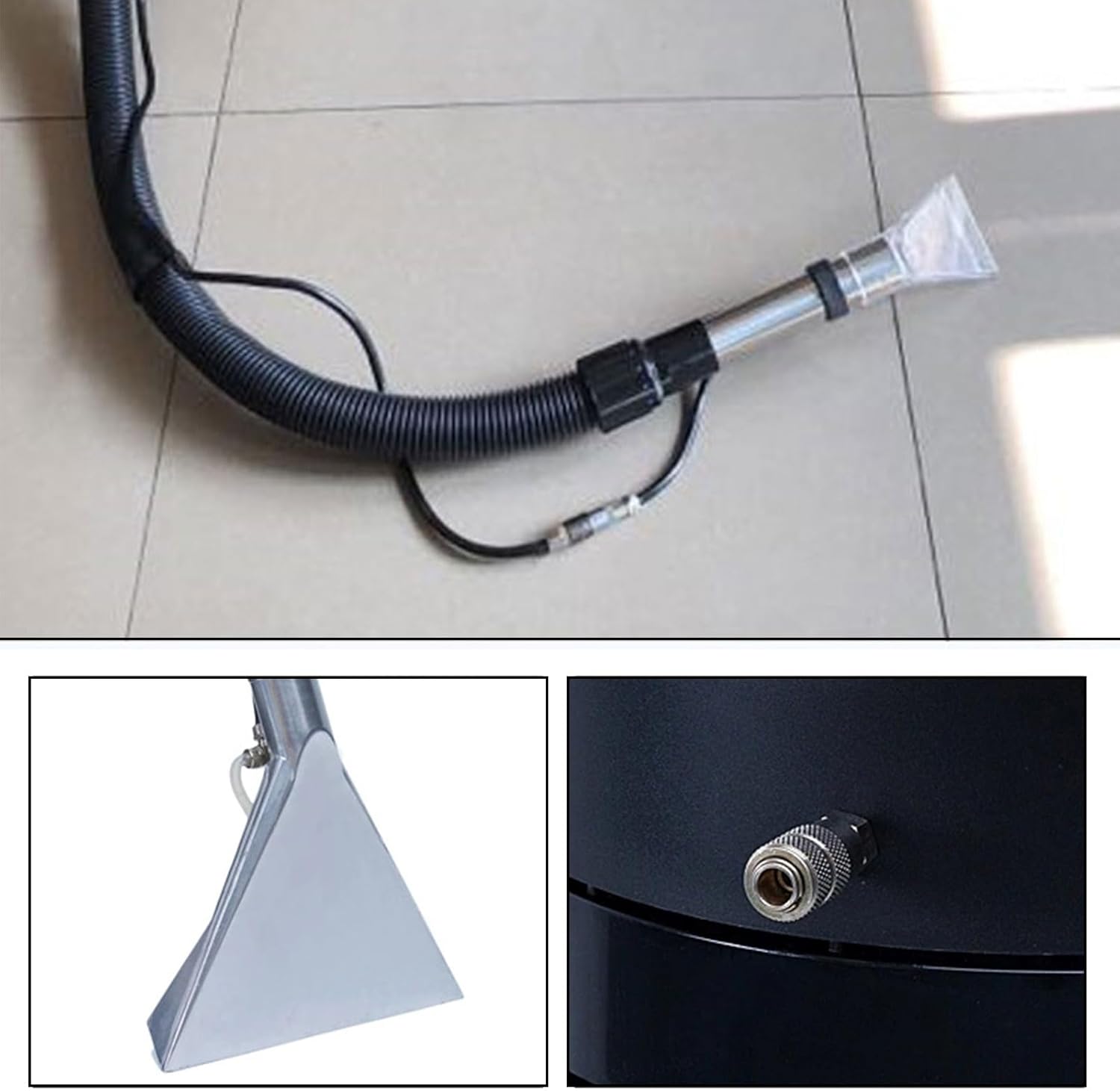 3 in 1 Commercial Carpet Extractor Cleaning Machine, Carpet Deep Cleaner 60L Cleaning Machine, 360° swiveling wheels, Use for Sofas Curtains Floor Home Hotel