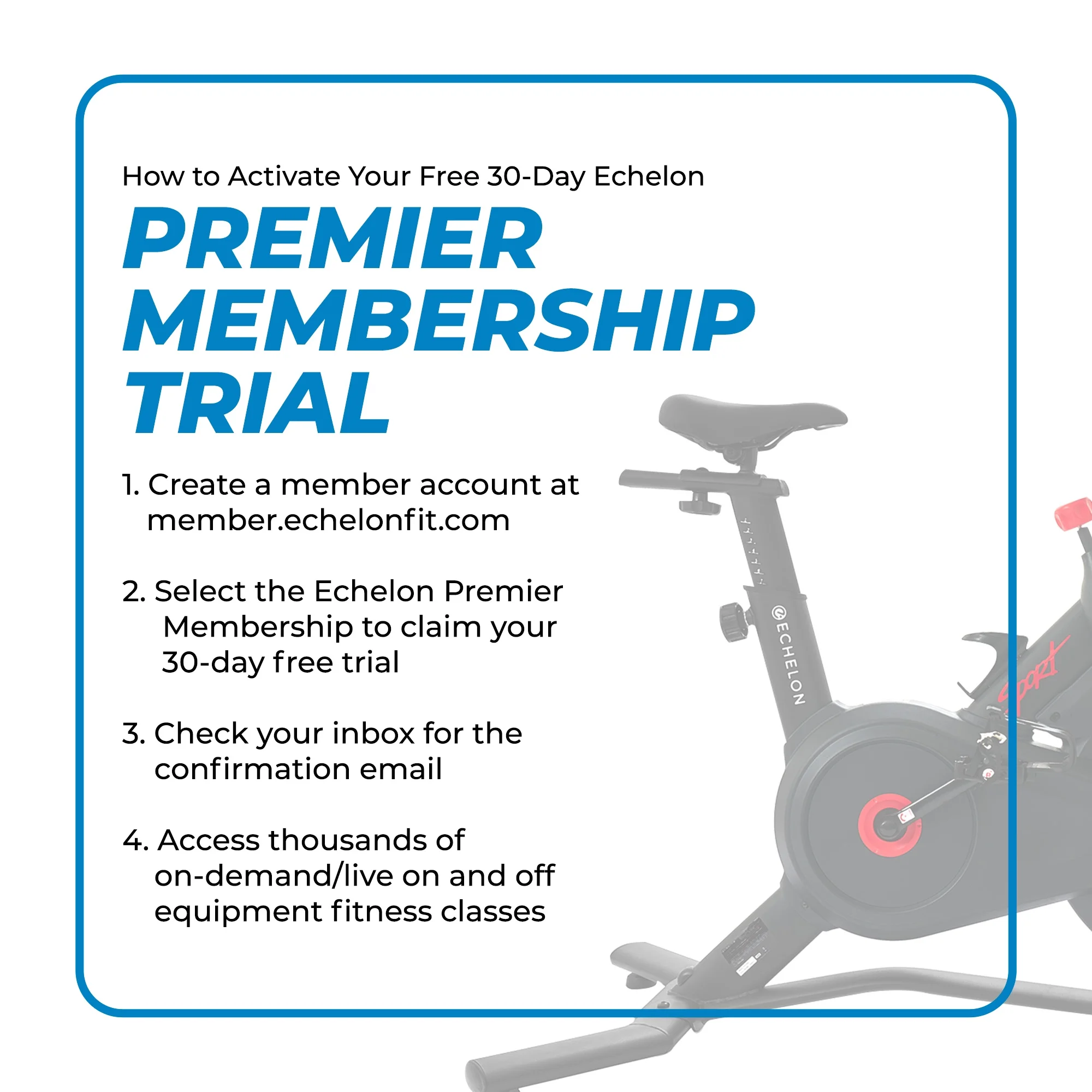 Echelon Connect Sport Indoor Cycling Exercise Bike + 30-Day Free Membership Trial