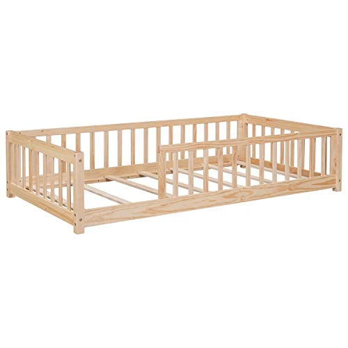 Bellemave Twin Montessori Bed, Floor Bed, Floor Bed Frame, Floor Bed for Kids, Wooden Kids Floor Bed(Natural).