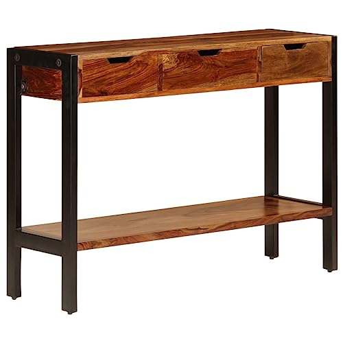 Sideboard with 3 Drawers 43.3"x13.8"x29.5" Solid Sheesham Wood,Sheesham Wood Sideboard with Drawers for Dining Room Storage and Organization Home & Kitchen Storage Furniture