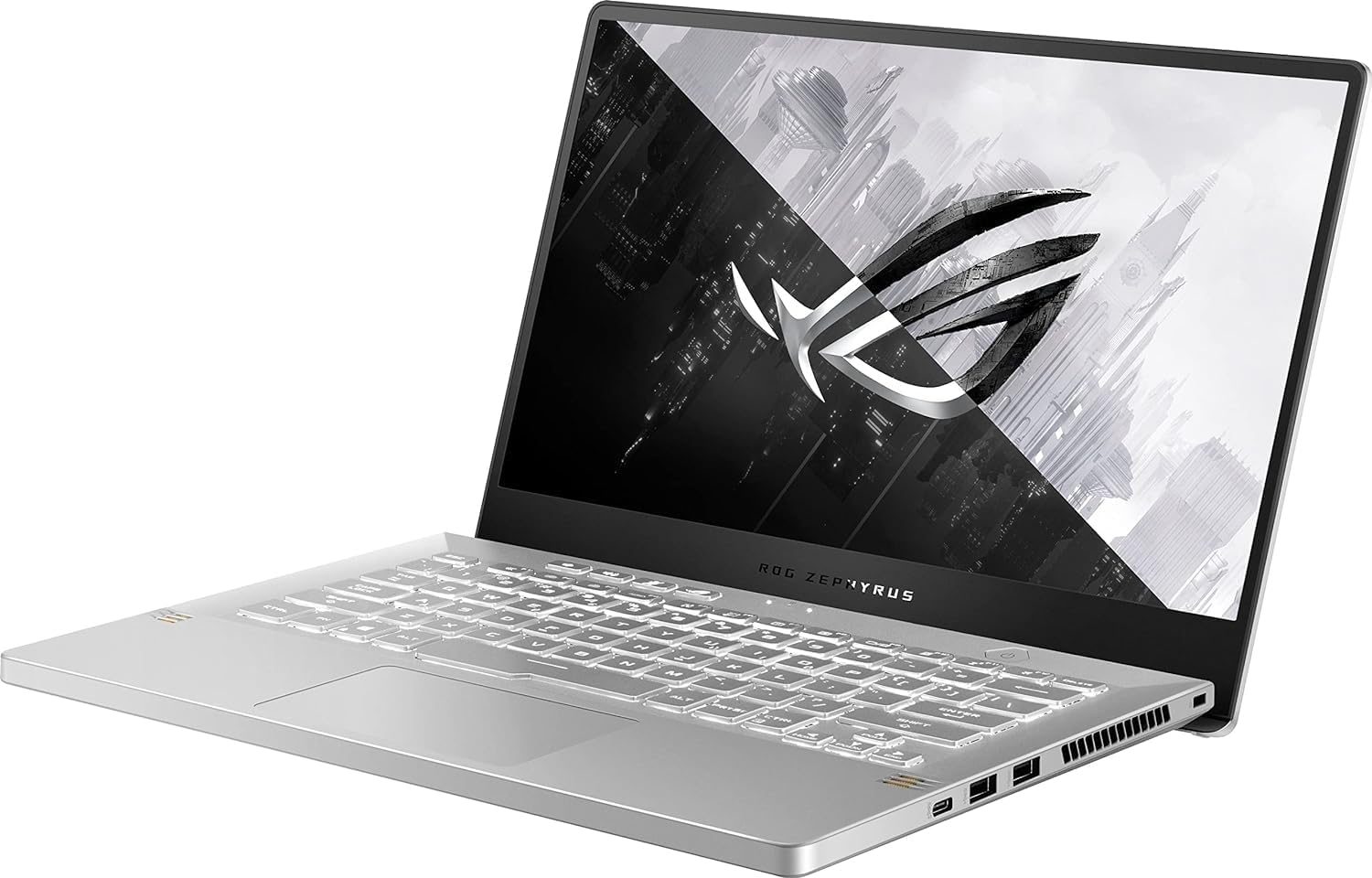 Asus ROG Zephyrus 14"" FHD 144Hz Gaming Laptop | AMD R7-5800HS Processor | NVIDIA GeForce RTX 3060 | 40GB RAM | 2TB SSD | Backlit Keyboard | Windows 11 Home | Bundle with USB 3.0 Hub, White