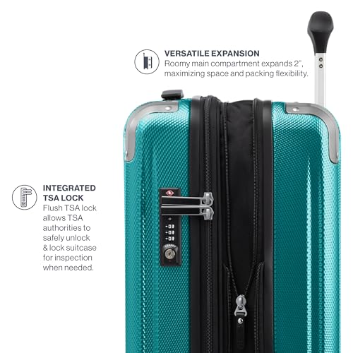 Travelpro Pathways 3 Hardside Expandable Luggage, 8 Spinner Wheels, Lightweight Hard Shell Suitcase, Carry On 21 Inch, Black Knight