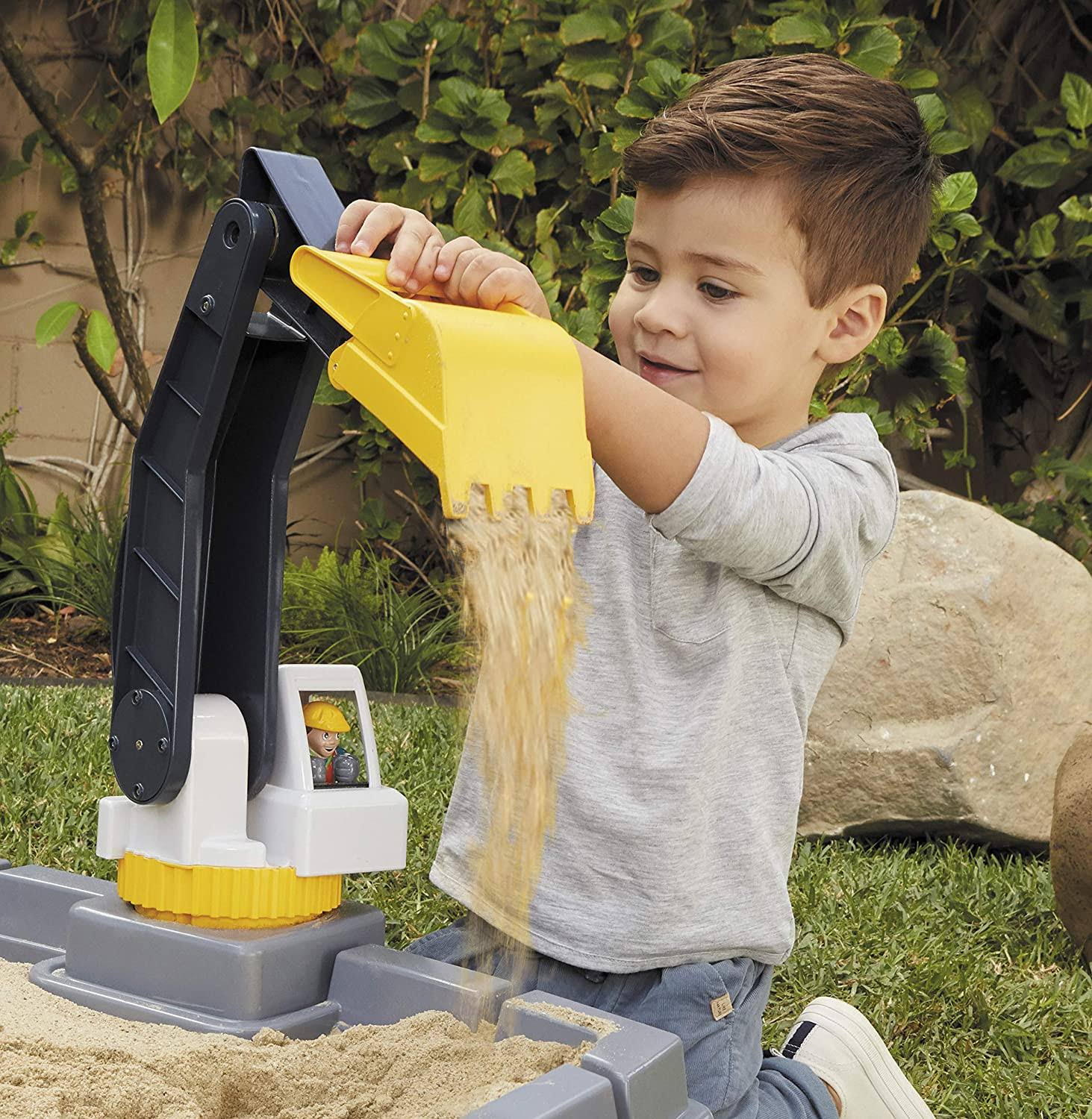 Little Tikes Dirt Diggers Excavator Sandbox for Kids, Including Lid and Play Sand Accessories
